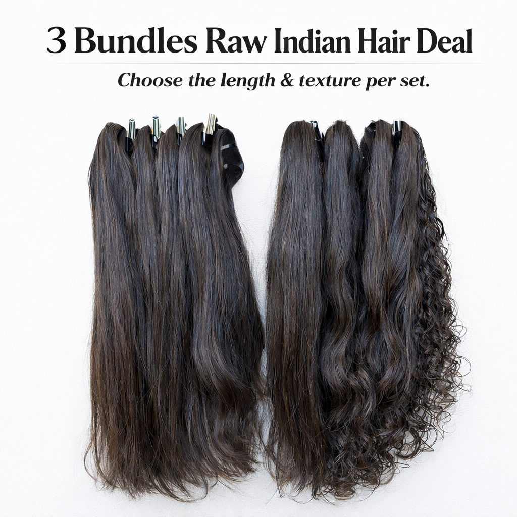 3 Bundles Raw Indian Hair Deal