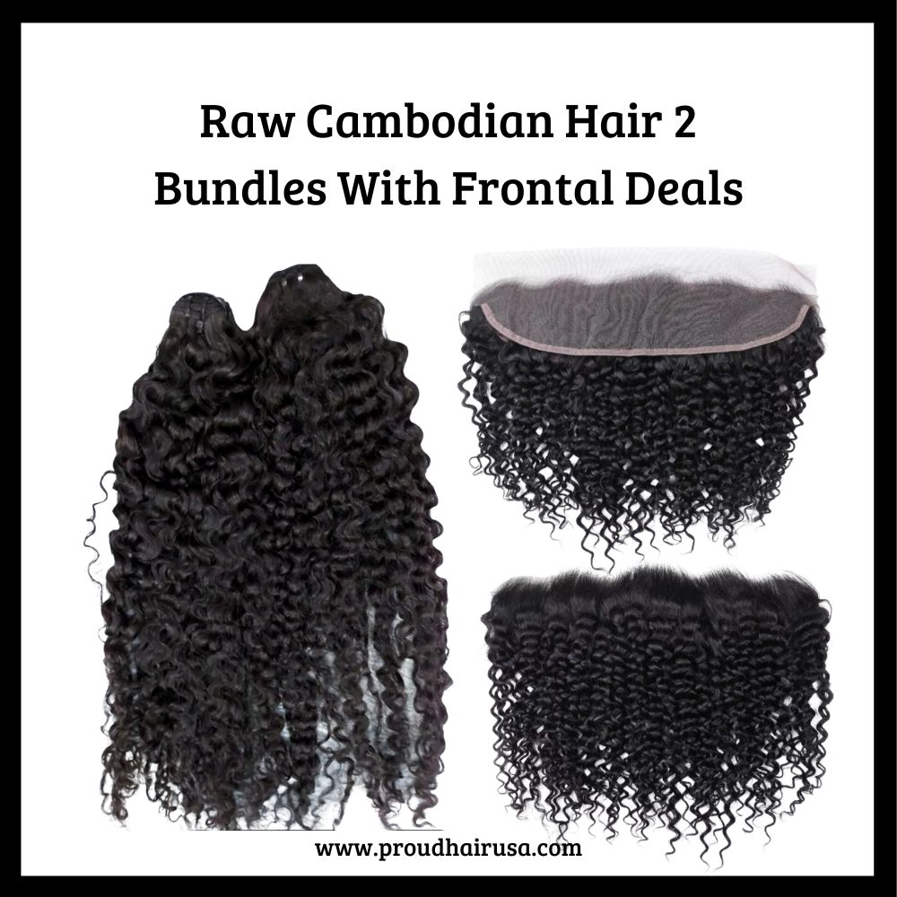 Raw Cambodian Hair 2 Bundles With Frontal Deals